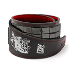 Load image into Gallery viewer, Dimebag Darrell Handmade Red Leather Strap - BLACK Plated Flats
