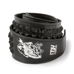 Load image into Gallery viewer, Dimebag Darrell Handmade Black Leather Strap - BLACK Pyramid
