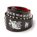 Load image into Gallery viewer, Dimebag Darrell Handmade Red Leather Strap - CHROME Pyramid
