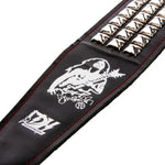 Load image into Gallery viewer, Dimebag Darrell Handmade Red Leather Strap - CHROME Pyramid
